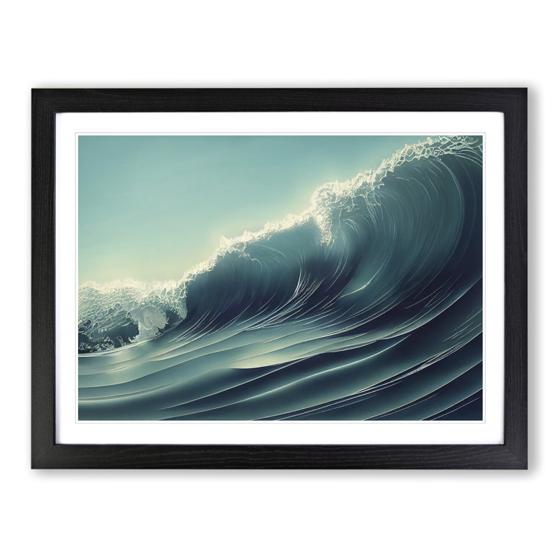 XH1022-2456X Curl Of An Ocean Wave Vol.2 - Single Picture Frame Painting, Black, 34cm H x 46cm W x 2cm D