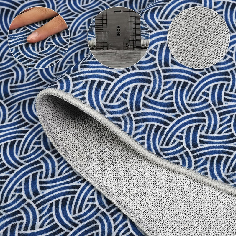 Tapis tressés lavables avec envers antidérapant, Rectangle 5 pi x 7 pi