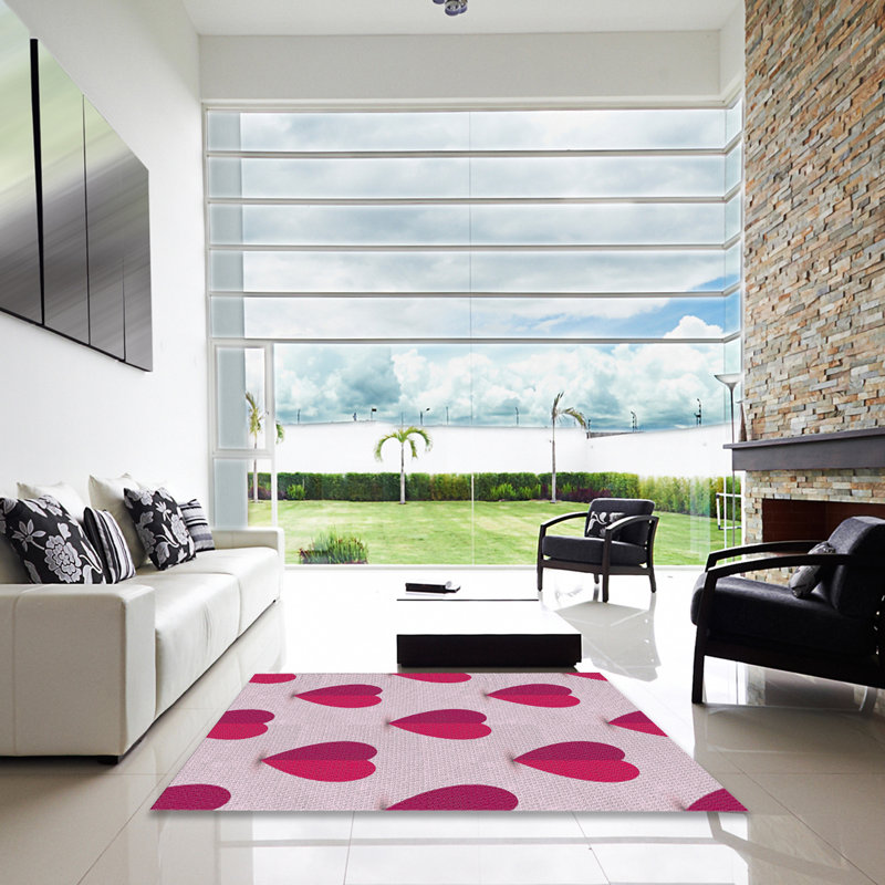 Tapis rose Hagan, Carré 5 pi