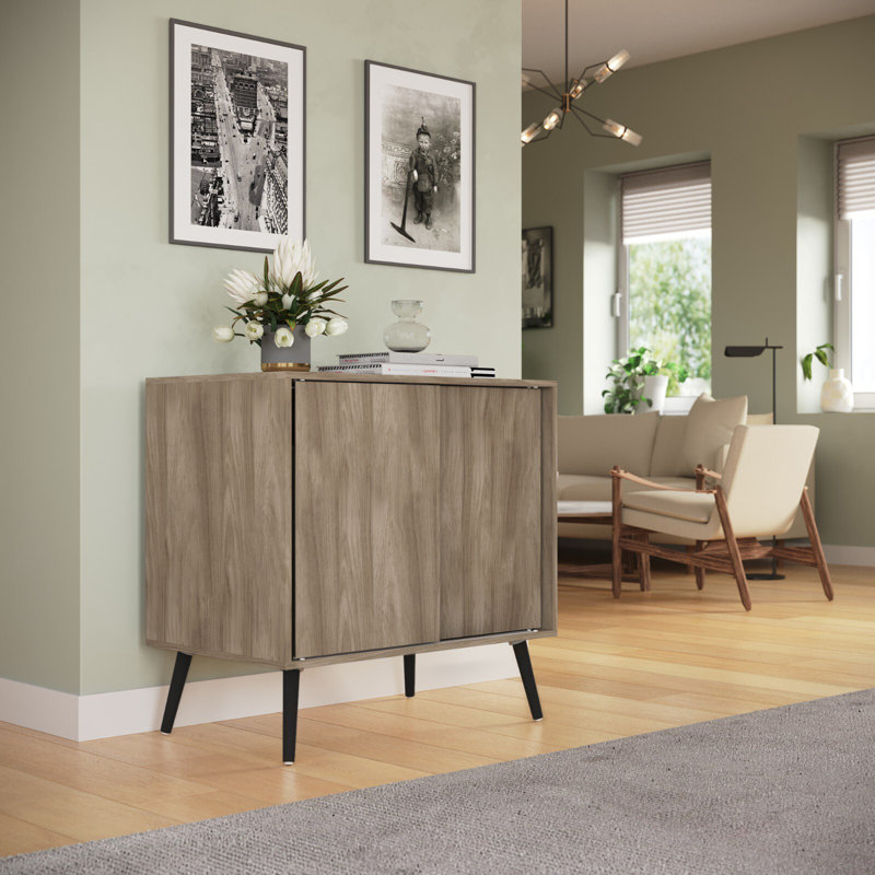 Rectangle Accent Cabinet, Beige/Black