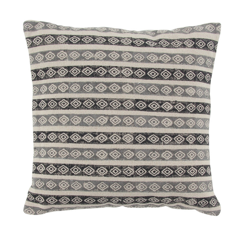 Ikat Cotton Blend Reversible Throw Pillow