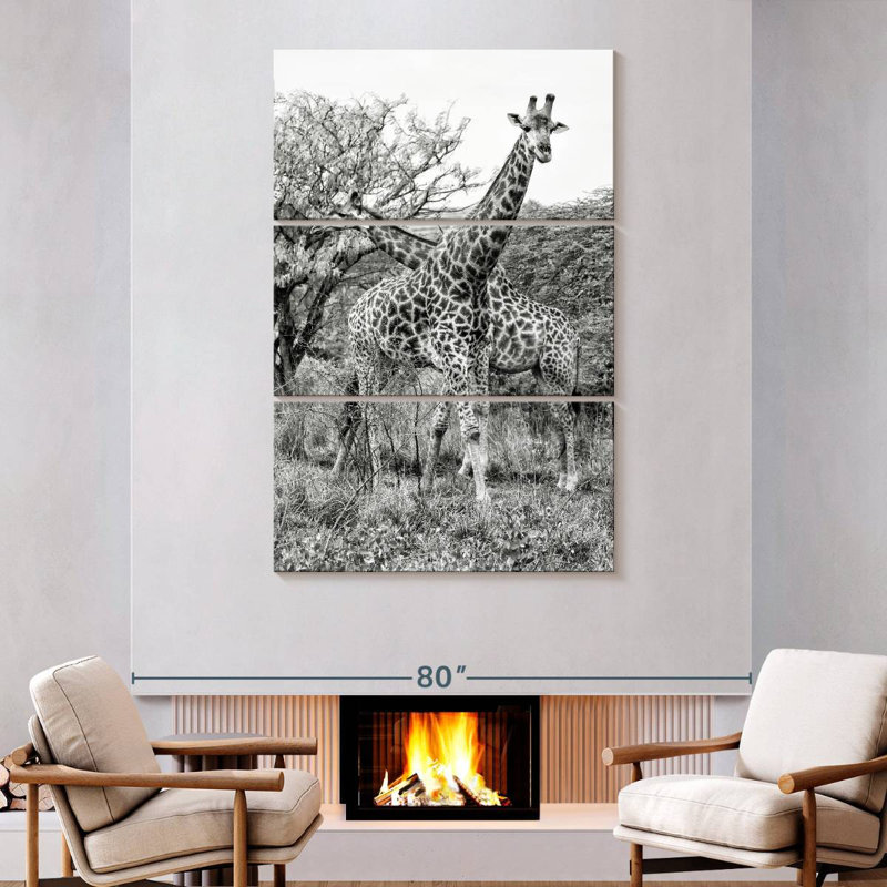Brampt Giraffe Mother And Young I, 74" H x 48" W