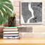 «New York Map Black» par Laura Marshall, art mural sur toile