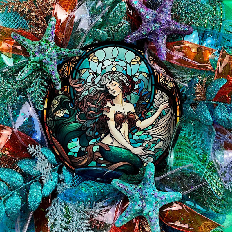 Couronne de sirène en faux vitrail