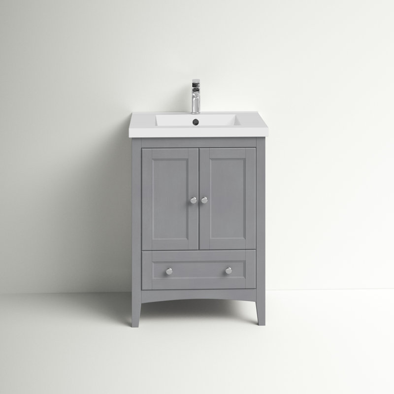 Ensemble de meuble-lavabo simple 24 po Modena, Gris moyen