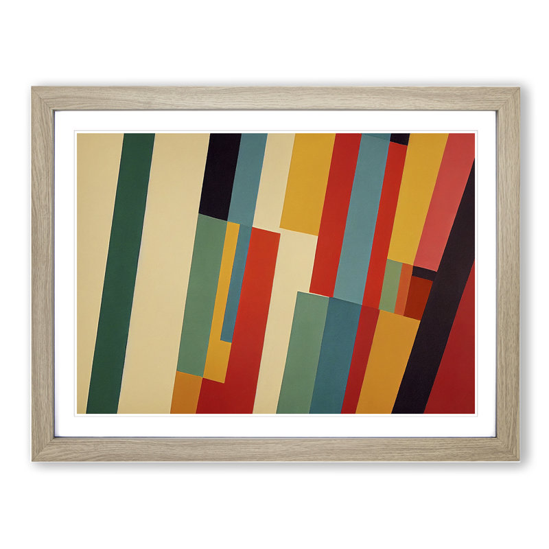 Magnetic Abstract - Framed Print, 46cm H x 64cm W x 2cm D, Oak
