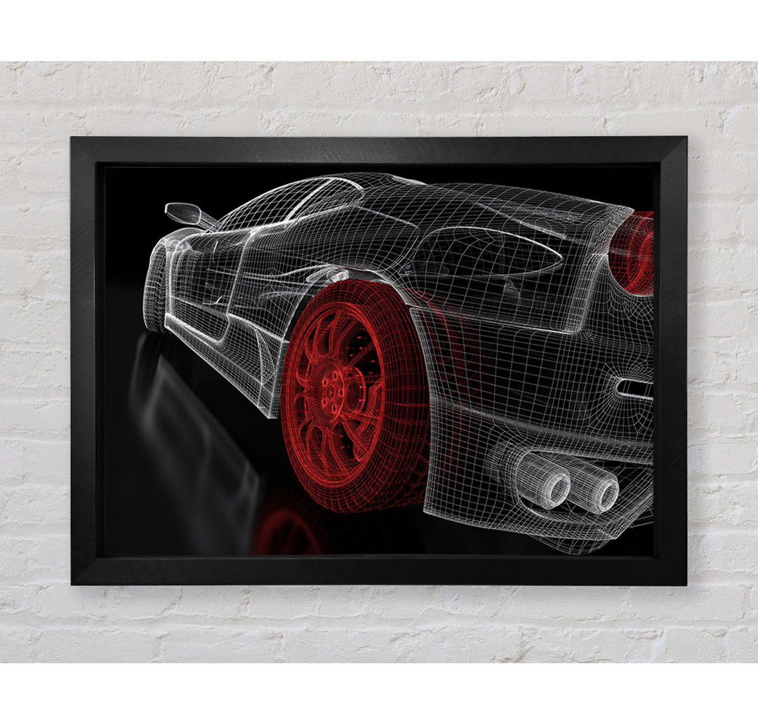 Wireframe Ferrari 2 - Drucken