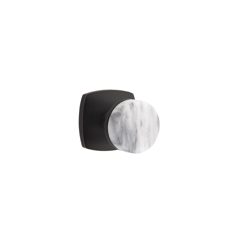 Select Round Knob with Square Rosette, Oil Rubbed Bronze