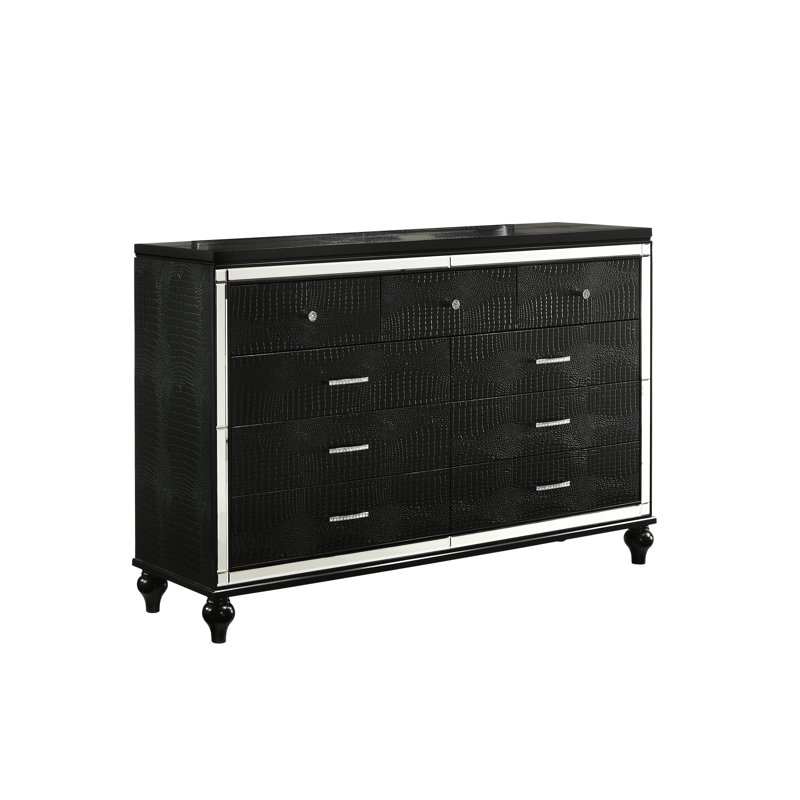 Sherley 9 - Drawer Dresser, Black
