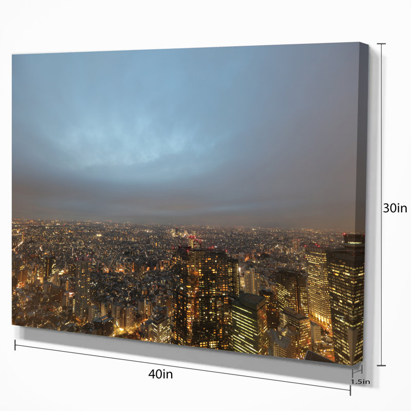 Photographie « shinjuku district view point », H 30 po x l 40 po x P 1,5 po, Toile tendue