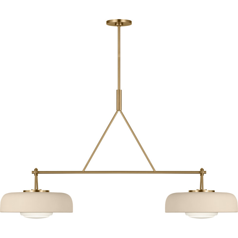 Liora 2 - Light Chandelier, Ivory, Estate Brass