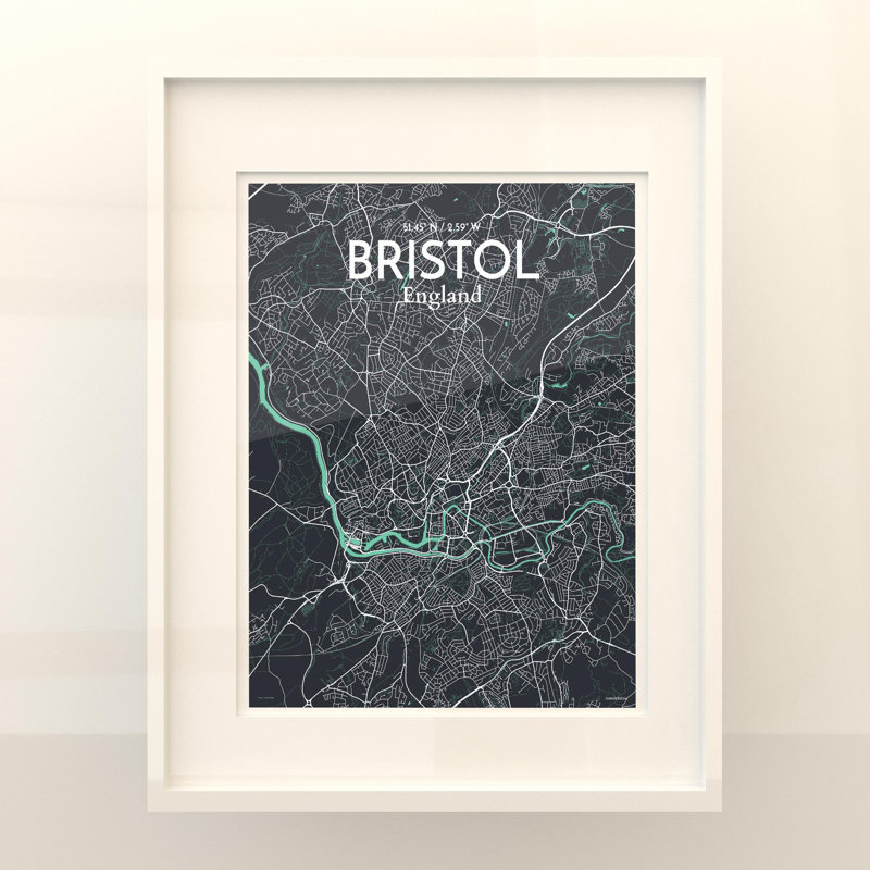 Bristol City Map In Dream - No Frame Print, 20cm H x 16cm W x 0.05cm D