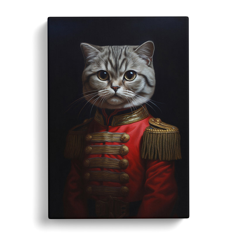 Cat Neo-Plasticism Art No.2 - No Frame Print, 60cm H x 40cm W x 3cm D
