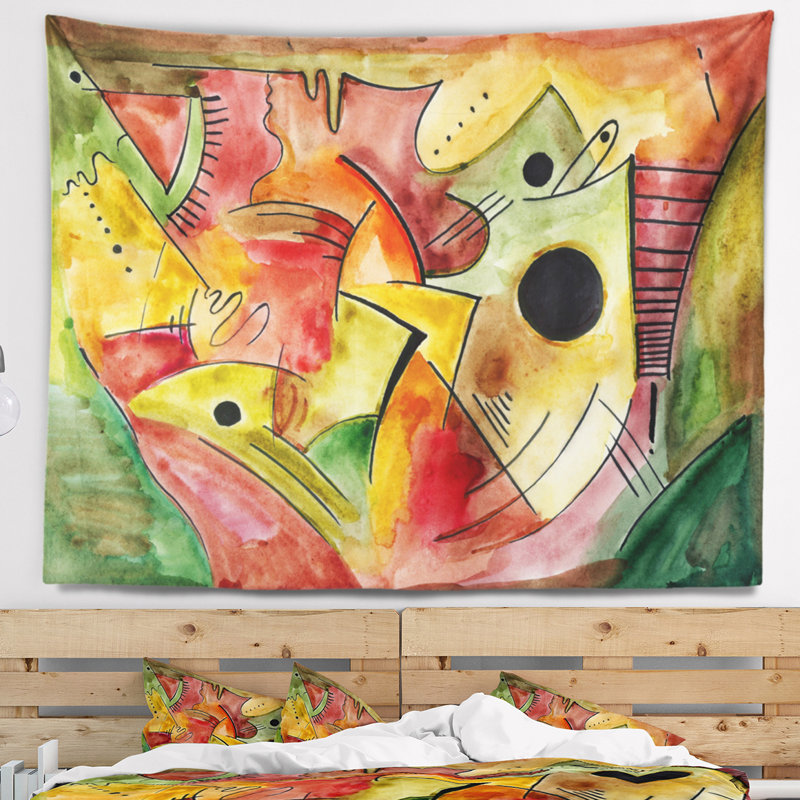 Tapisserie d'humeur stimulante abstraite, H 32 po x l 39 po