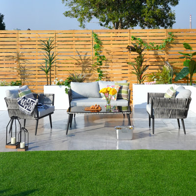 Bogi 4 - Person Patio Conversation Set with Cushions