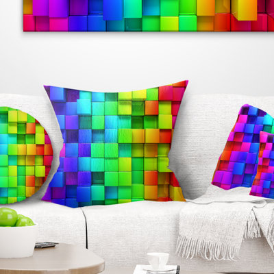 Rainbow of Colorful Boxes - Abstract Printed Pillow