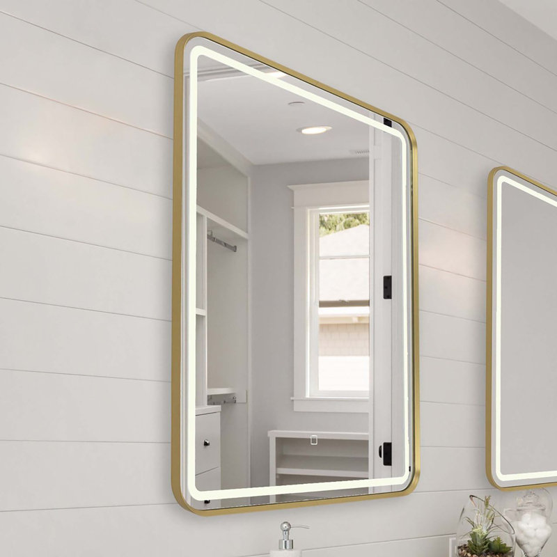 Renz - Miroir rectangulaire - Laiton brossé