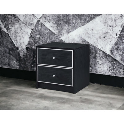 Black & Silver nightstand with Variety & Selection