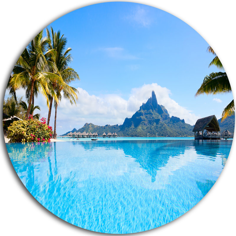 « bora bora landscape », reproduction de photo sur métal, H 23 po x l 23 po x P 1 po