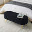 Banc de rangement repose-pieds ovale en flanelle avec pieds en métal-1383311606