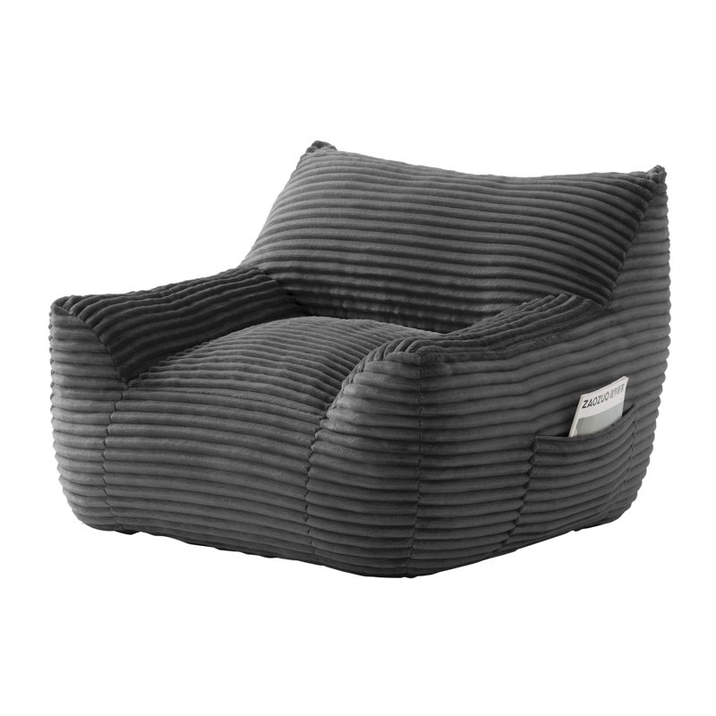 Fauteuil à billes surdimensionné pour adultes avec support ergonomique, Grey Fabric
