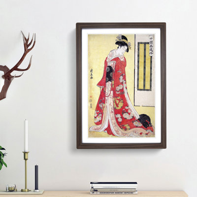 Young Woman with a Dog by Torii Kiyonaga - Picture Frame Art Print