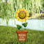 Piquet de jardin en métal tournesol