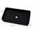 Rectangular Black Vessel Ceramic Bathroom Sink 24"X13.5", European Contemporary Design, Low Water Absorption, Smooth Finish, Above Counter Mount Inspired Look, Stain - And Simple To Maintain,
