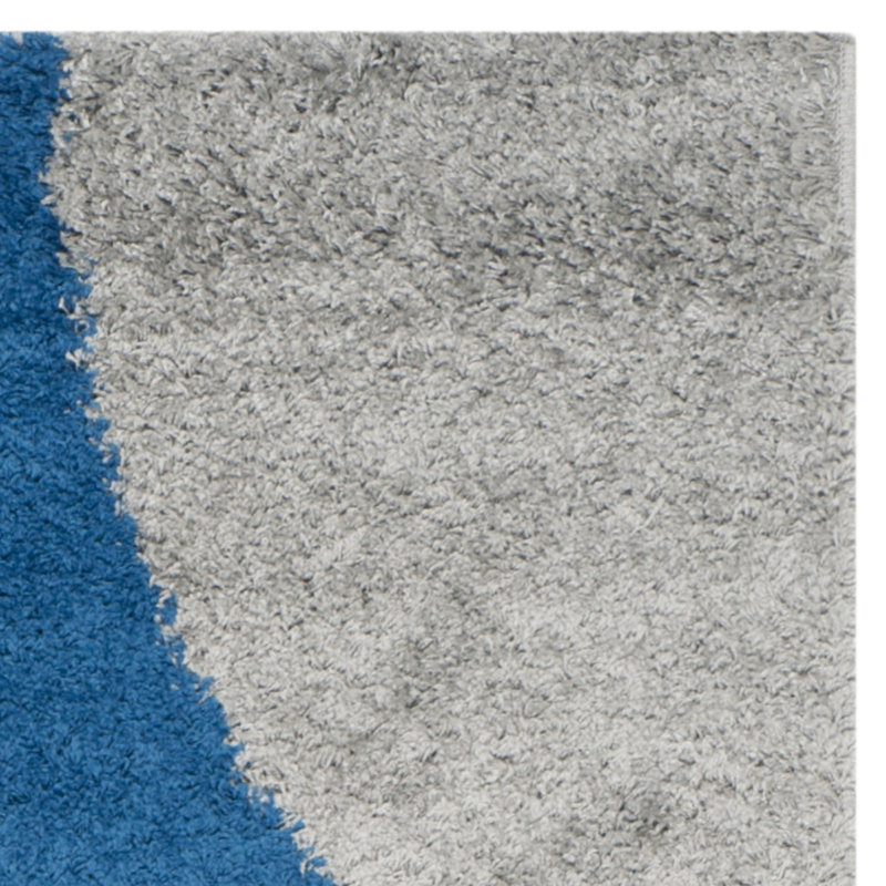 Delane Abstract Gray/Blue Area Rug, Rectangle 5'3" x 7'6"