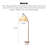 Zen-style metal fabric marble floor lamp