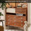 Armoire d'appoint en bois massif et en métal de style rétro