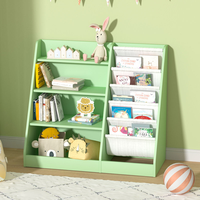 Standard Bookcase, (4 Shelves) 80cm H x 90cm W x 40cm D, Green