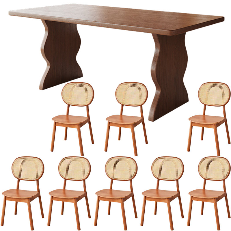 Ensemble de salle à manger en bois de frêne brun, H 29,9 po x L 78,7 po x l 34,6 po