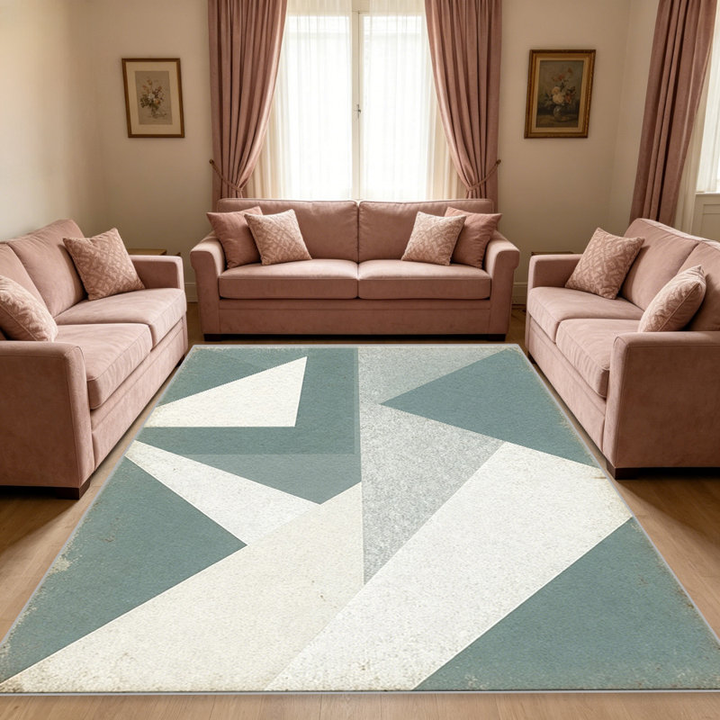 Sage Geometric carpet-easy to clean, machine-washable, soft and comfortable; suitable for door mats, kitchens, living rooms, bedrooms, corridors, and laundry areas. Easy to clean, durable carpet for home decoration.