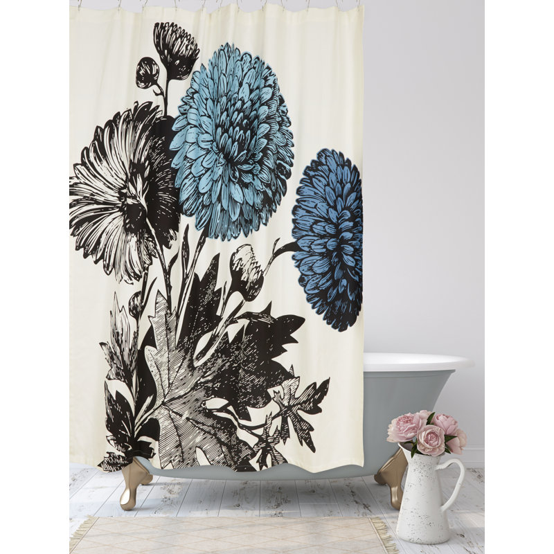 Rideau de douche simple fleur