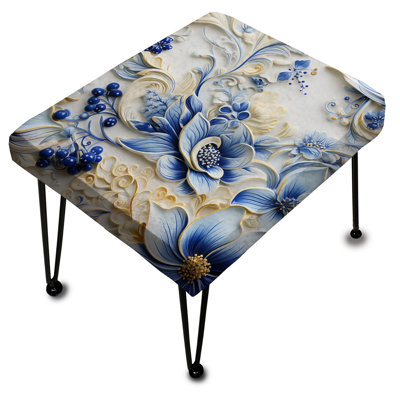 Nautical Allure Paisley Pattern V - Paisley Rectangle Ottoman