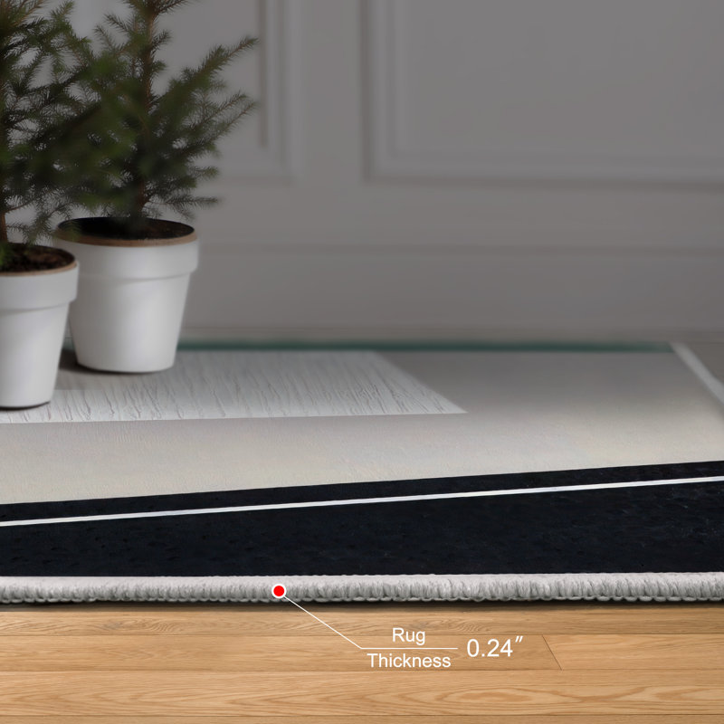 Tapis rectangulaire Dree avec envers antidérapant, Rectangle 5 pi x 7 pi 6 po
