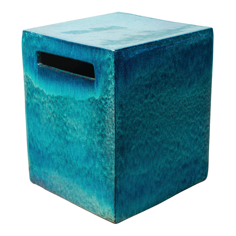 Davenport Outdoor Square Side Table, Flow Blue