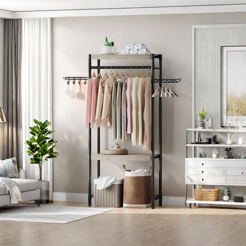 Wood Storage Shelf - Over-the-washer And Dryer Laundry Room Organizer With Adjustable Height
