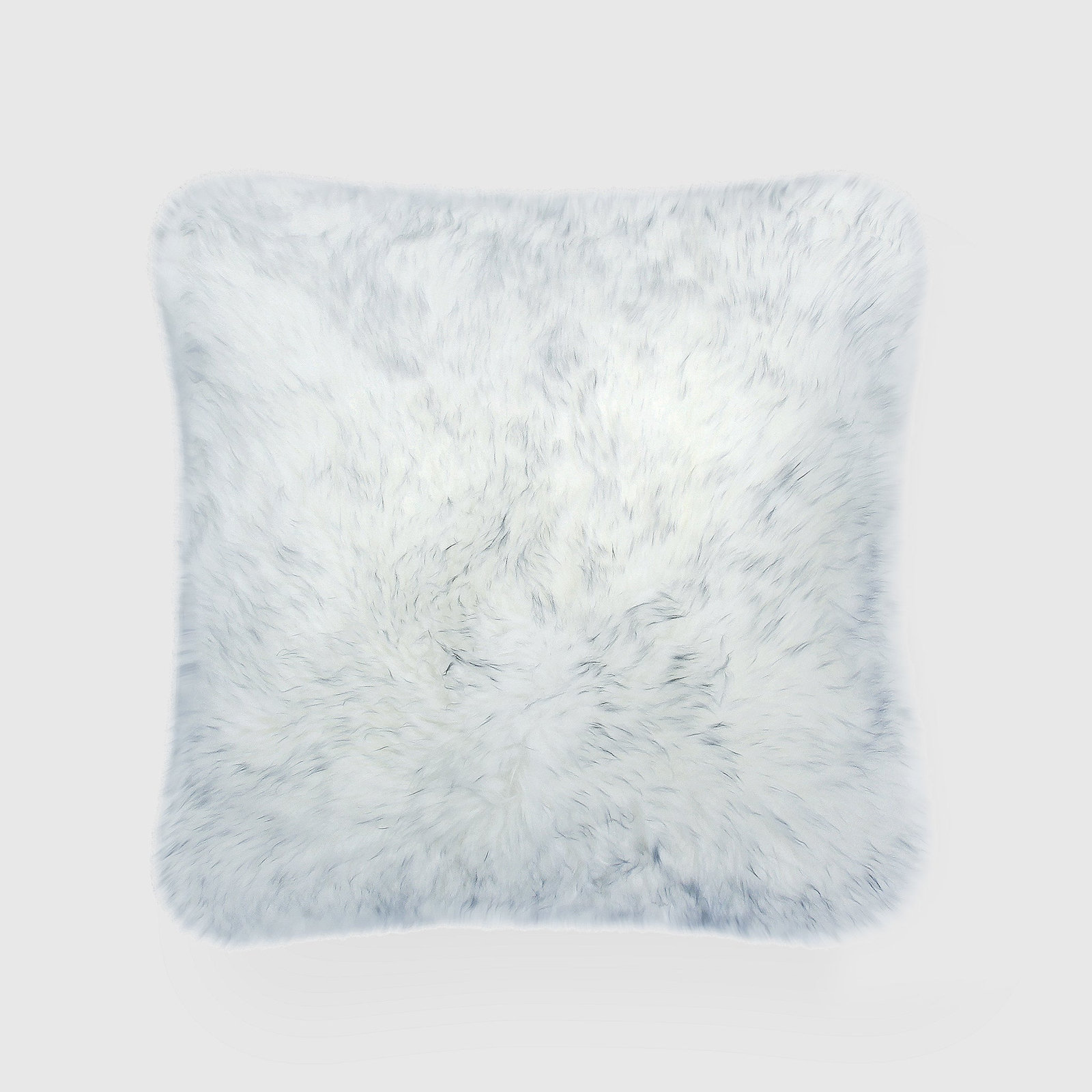 Fieldman Leather Throw Pillow, Gray/White