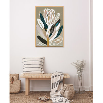 Sage Protea by Inkheart Designs Framed Canvas Wall Art Print