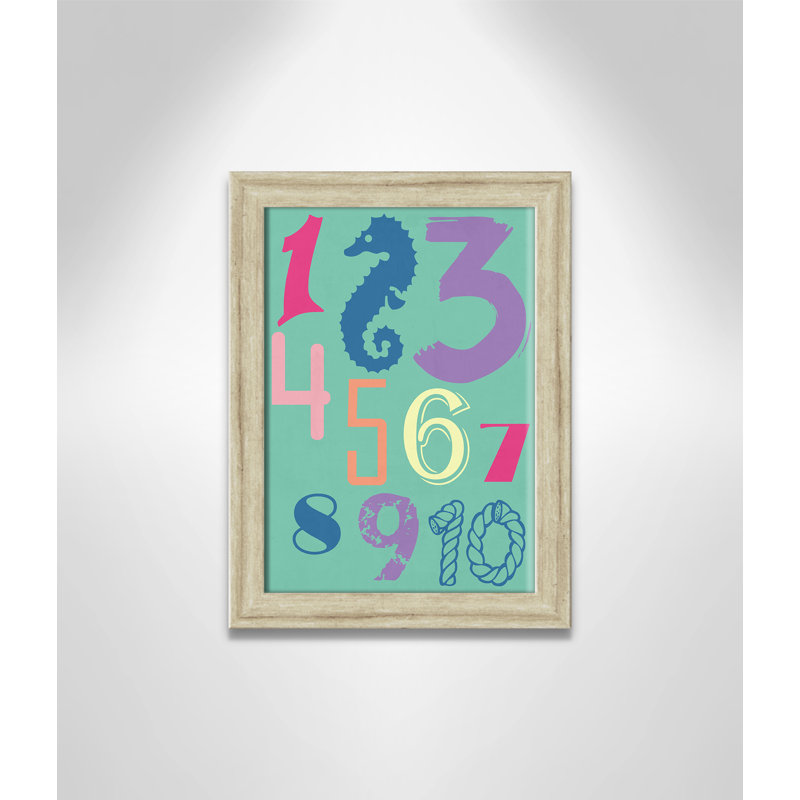 Décoration murale 123 pour enfants, H 16 po x l 12 po x P 0,63 po, Encadrement beige