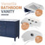 Meuble-lavabo sur pied 36 po avec lavabo en céramique et armoire à miroir-169138360-169138367
