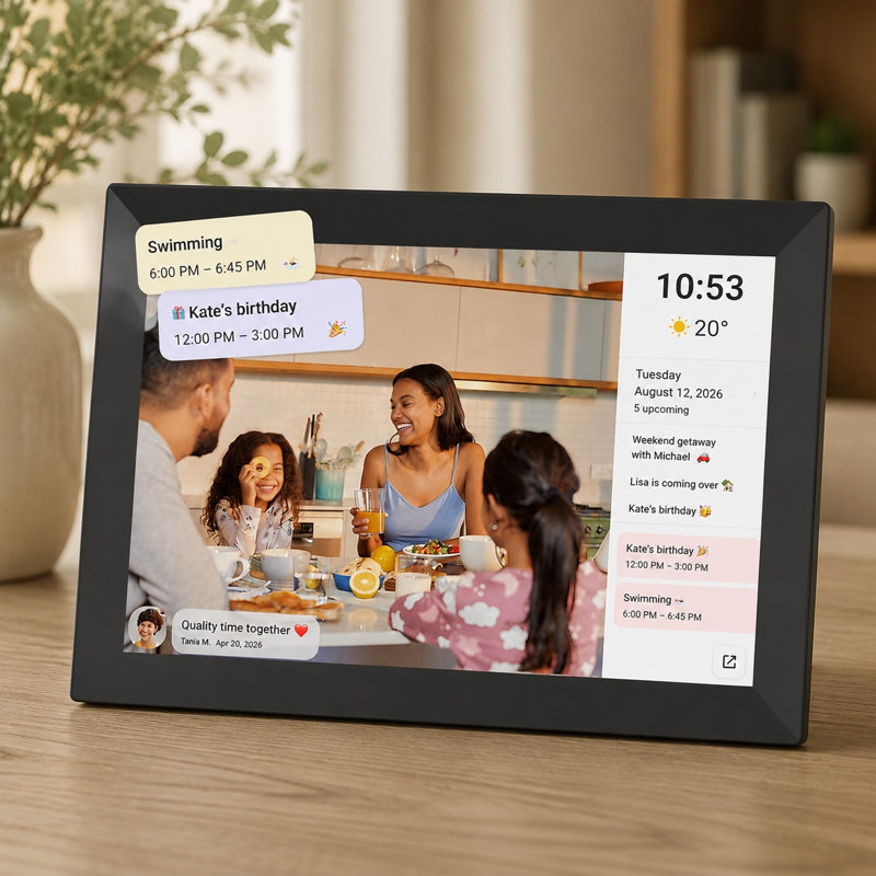 Cadre photo numérique WiFi de 10,1 pouces avec 32 Go de stockage et écran tactile IPS 1280 x 800