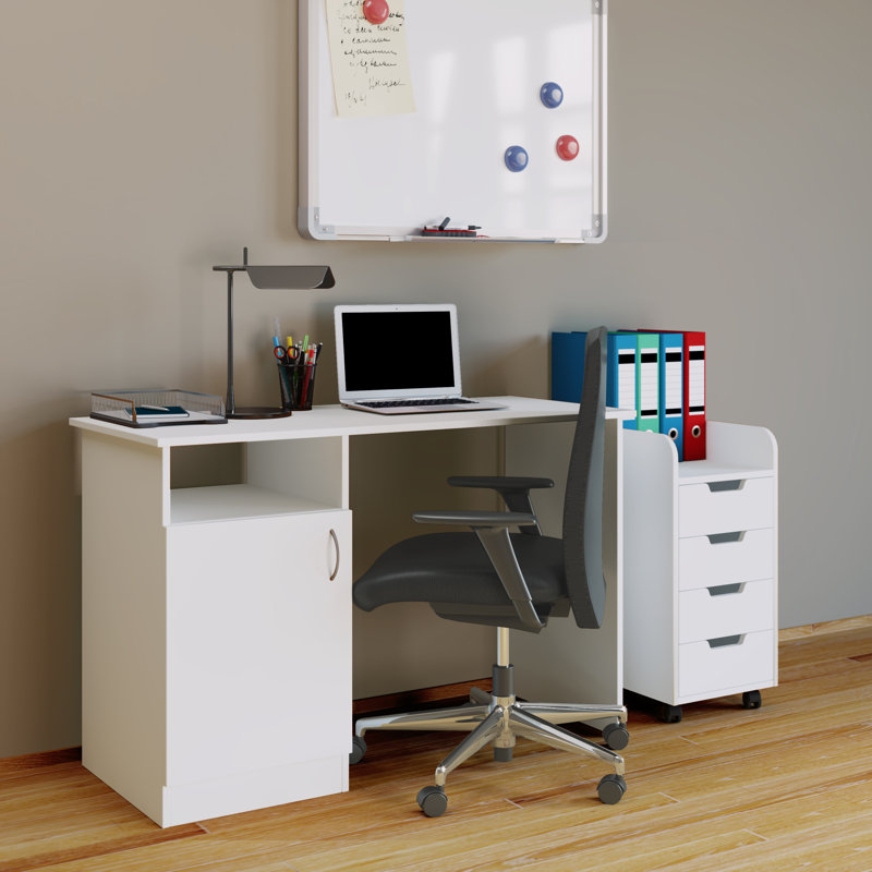 Fordham 33cm Wide 4 -Drawer Mobile Solid Wood File Cabinet, White