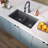 33 in. x 19 in. Quartz Undermount 50/50 Double Bowl Kitchen Sink-100413114