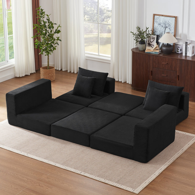 Canapés modulaires confortables, mousse et ressorts, conception moderne peu encombrante pour la maison