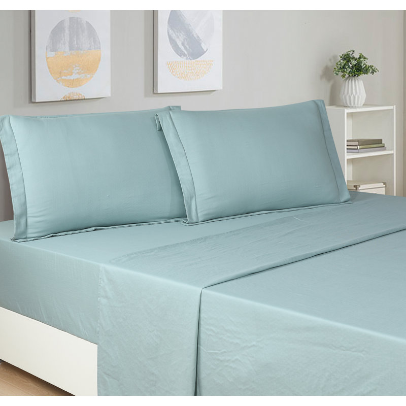 Ensemble de couette Elora Floral Blue surdimensionnée 7 pièces en coton naturel, format King, Très grand lit