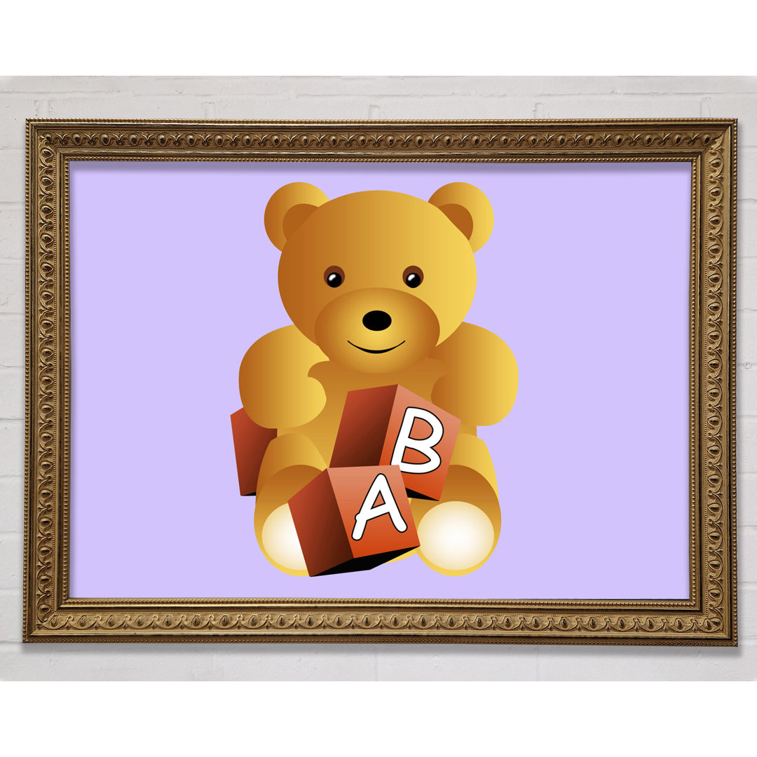 Teddybär Alphabet Blöcke Rosa - Druck