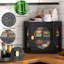 Boîte à pain de coin pour comptoir, grande boîte à pain en bois, boîte à pain à double compartiment, boîte à pain en bambou pour pain maison, organisateur de cuisine de style ferme avec fenêtre en acrylique, (noir)-1830261297